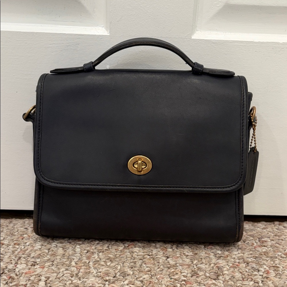 Vintage Coach Court Bag Style no 9870 Navy Blue